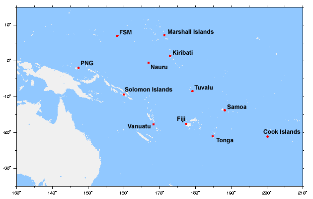 Click on a red dot to jump to the relevant sea level graph